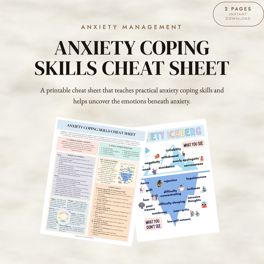 Anxiety Coping Skills Cheat Sheet