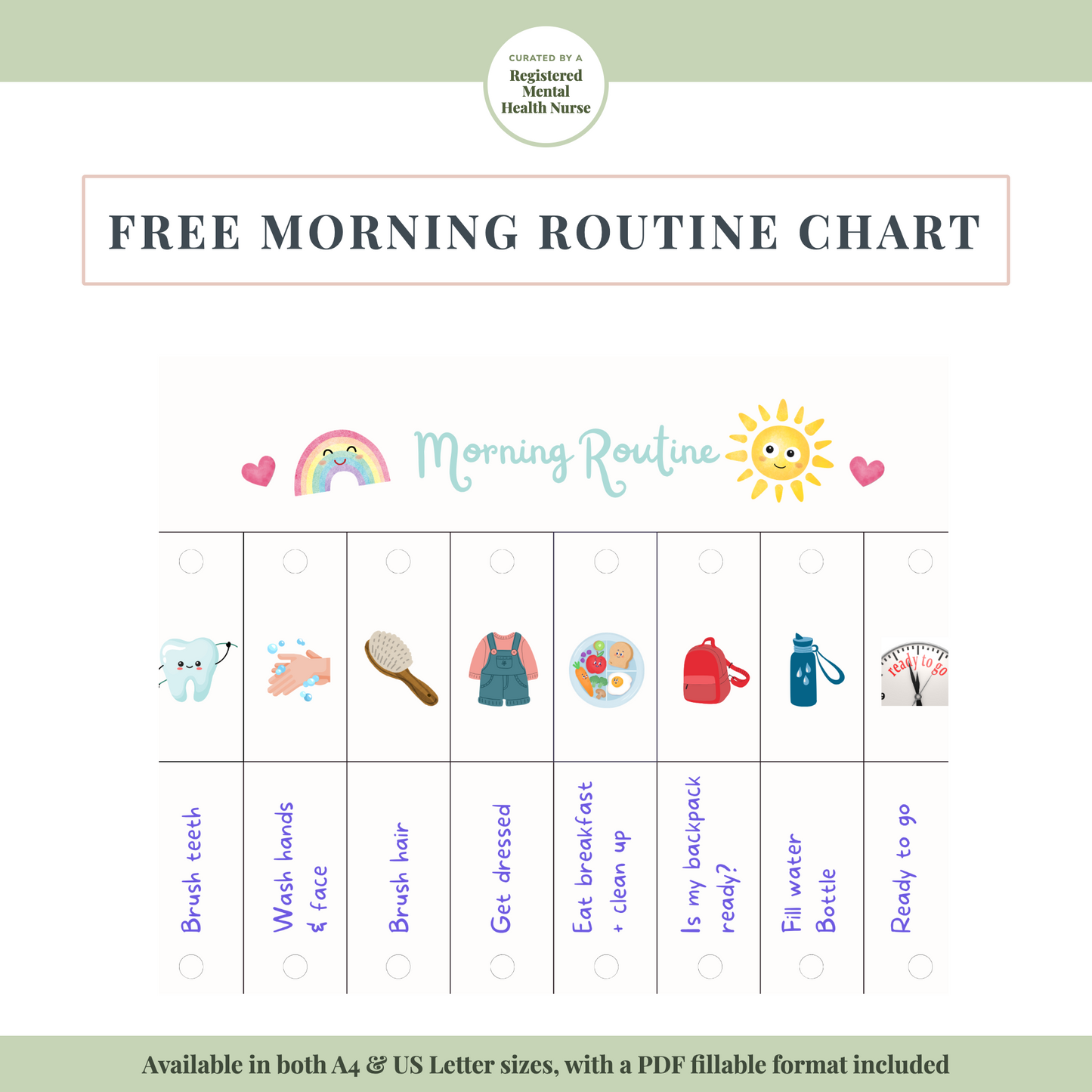 FREE Kids Daily Routine and Chore Chart | Visual Morning Routine Printable | Instant Download