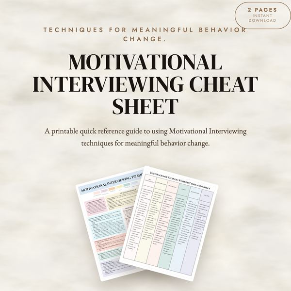 Motivational Interviewing Cheat Sheet: Stages of Change
